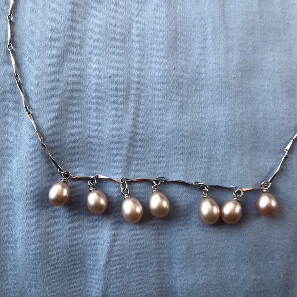 Pearl drop necklace. - Picture 3 of 4